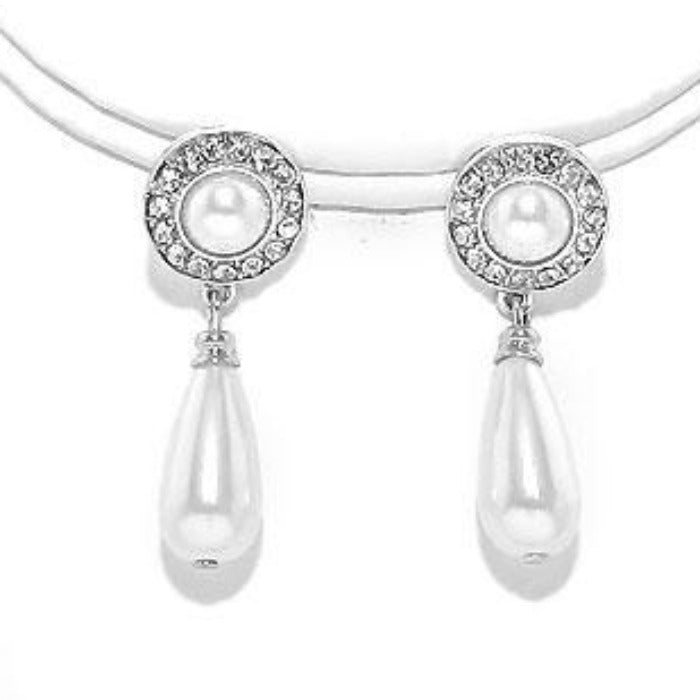Pearl (faux) White Necklace & Earrings Set-Necklace-SPARKLE ARMAND