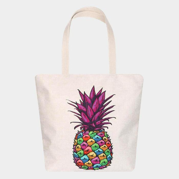 Pineapple Printed Canvas Tote Eco Bag