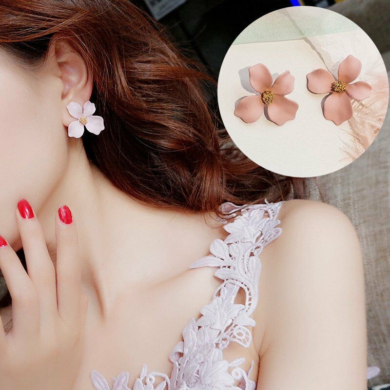 Pink Flower Earrings-Earring-SPARKLE ARMAND