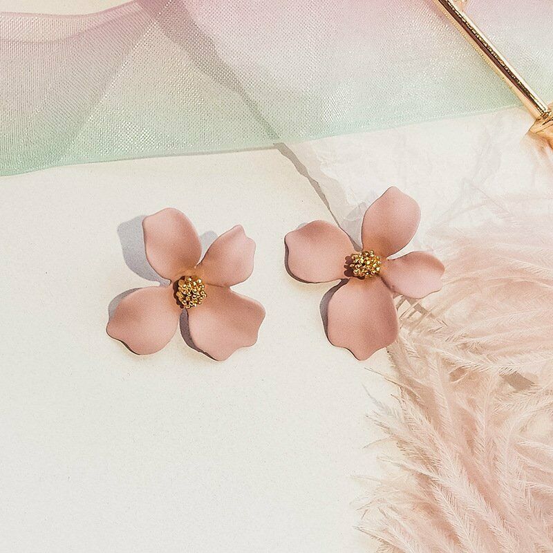 Pink Flower Earrings-Earring-SPARKLE ARMAND