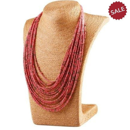 Pink Seed Bead Bohemian Multi-Layer String Necklace-Necklace-SPARKLE ARMAND