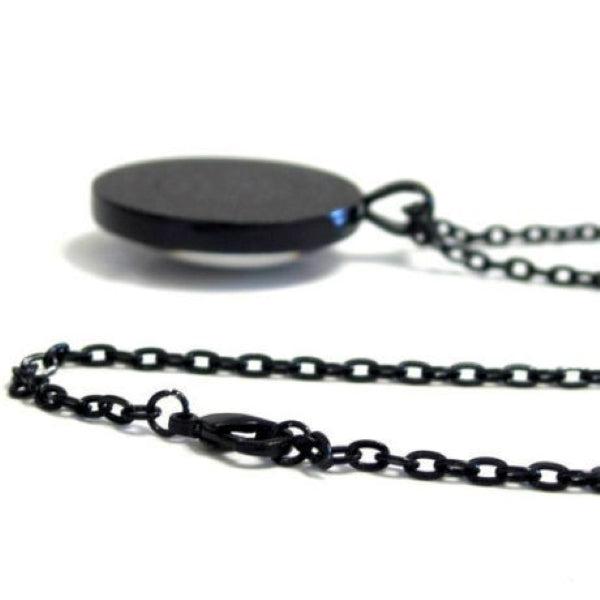 Planet Round Cabochon Glass Silver Tone Necklace-Necklace-SPARKLE ARMAND