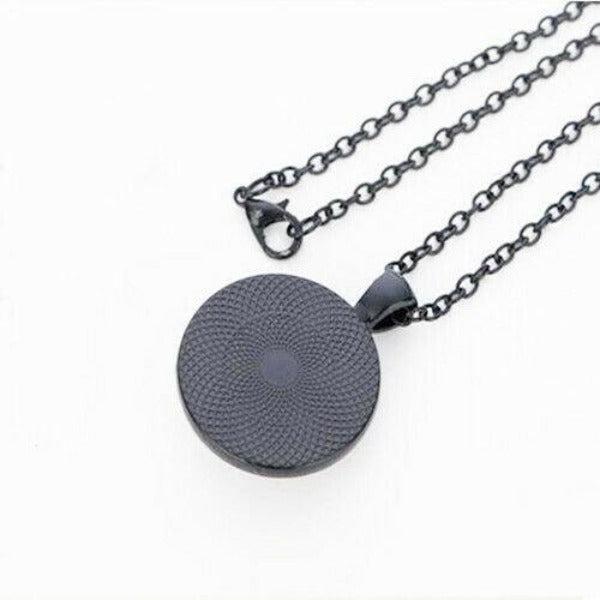 Planet Round Cabochon Glass Silver Tone Necklace-Necklace-SPARKLE ARMAND