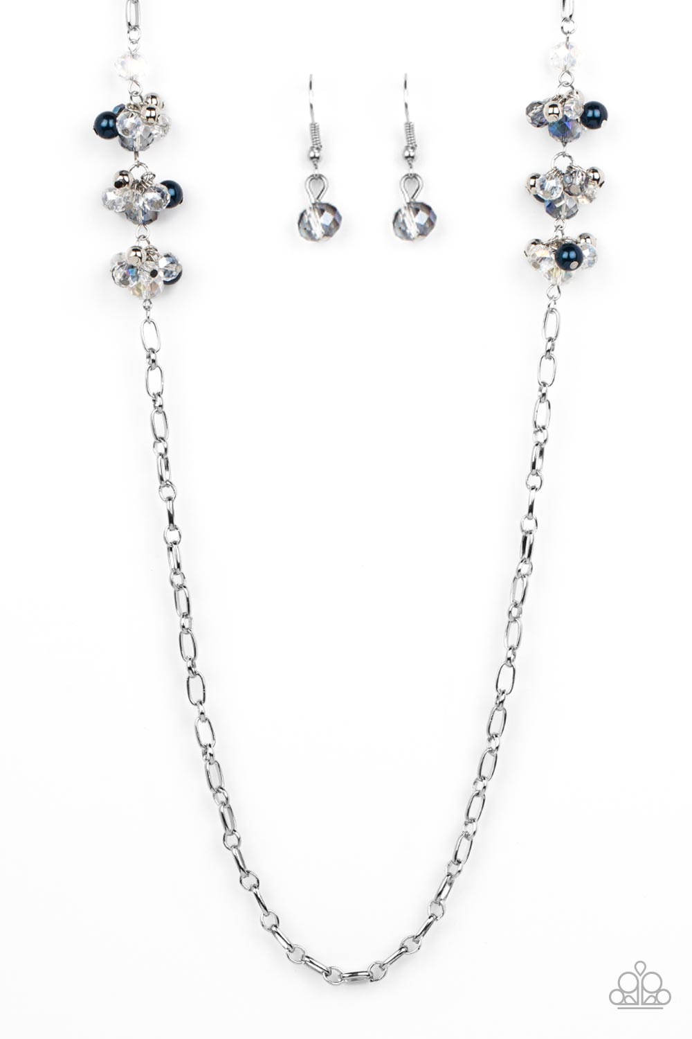Poshly Parisian - Blue Necklace & Earrings Set-Necklace-SPARKLE ARMAND