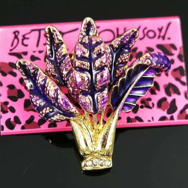 Purple Cabbage with Crystals Brooch Pin-Brooch-SPARKLE ARMAND