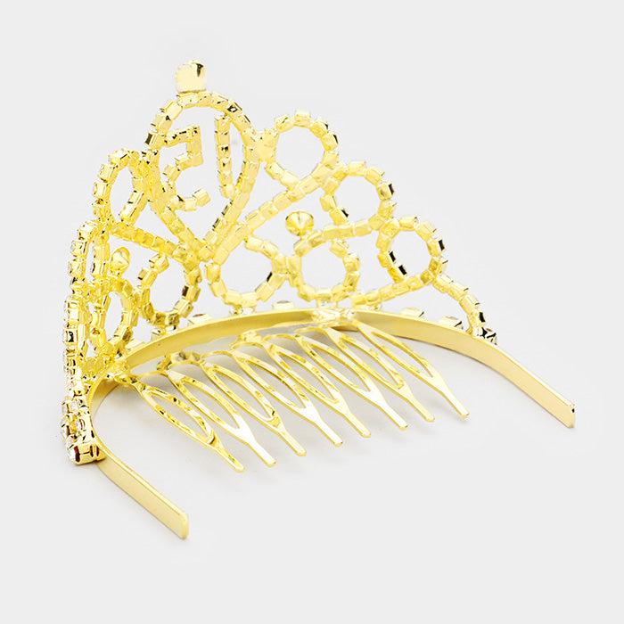 Quinceanera '15' Mini Tiara Crystal Rhinestone Pave-Tiara-SPARKLE ARMAND