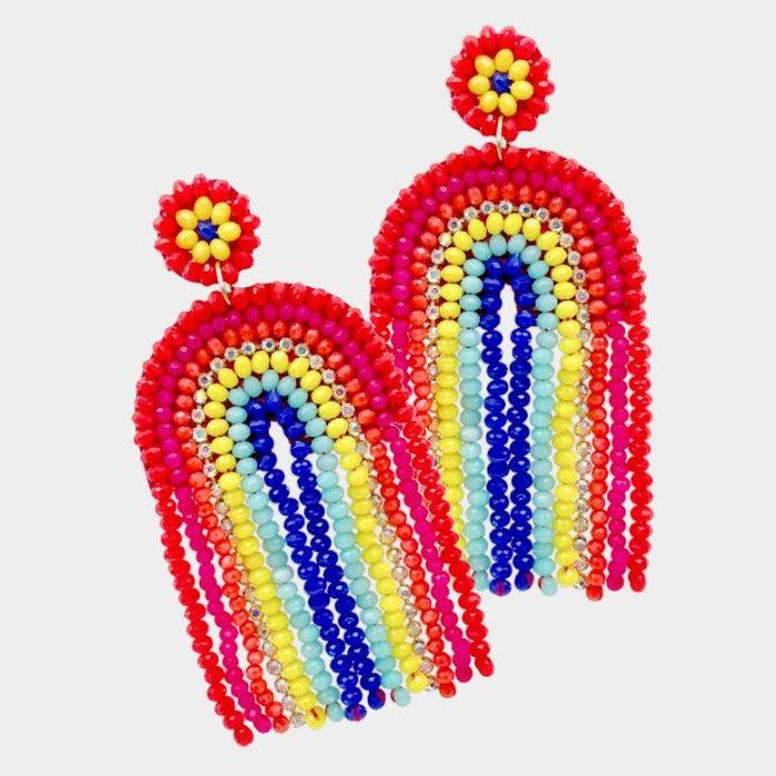 Rainbow Seed Bead Earrings