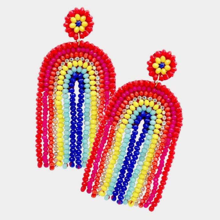 Rainbow Seed Bead Earrings