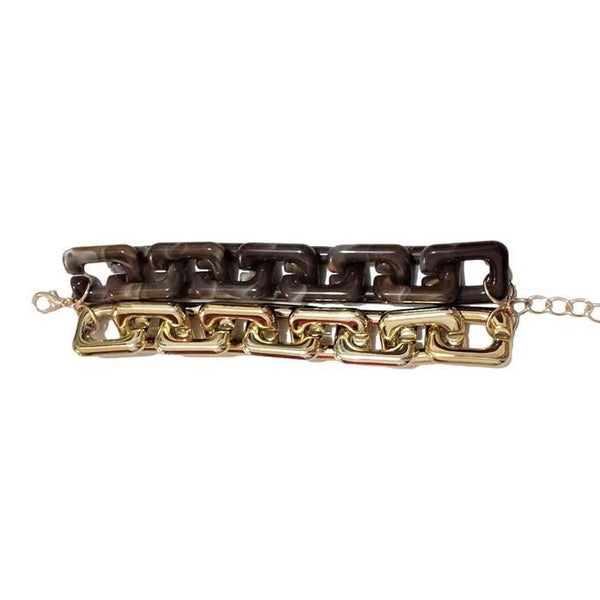 Rectangle Link Celluloid Acetate Open Bracelet