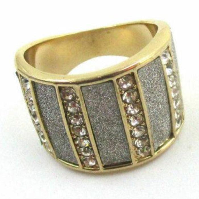Rhinestone Gold Tone Ring-Ring-SPARKLE ARMAND