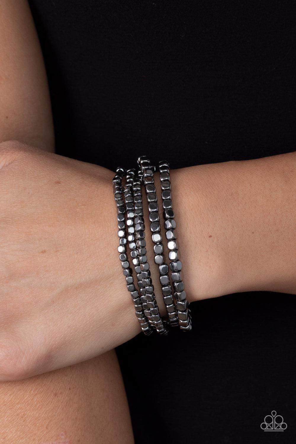 Right on CUBE - Black Bracelet-Bracelet-SPARKLE ARMAND