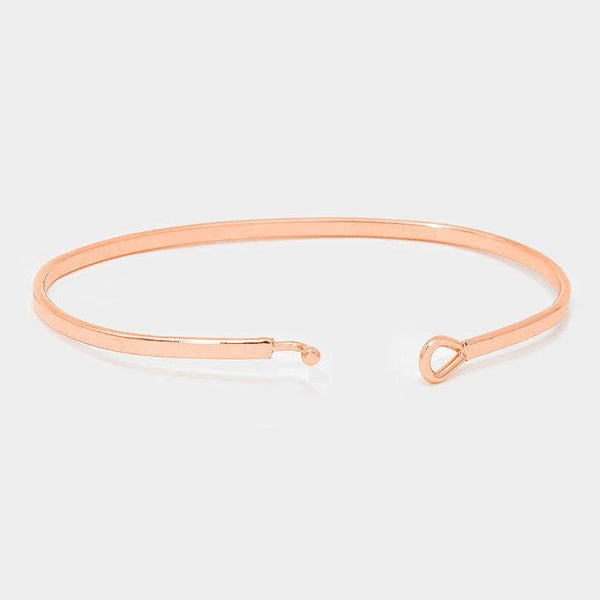 "SOCCER MOM" Rose Gold Thin Metal Hook Bracelet