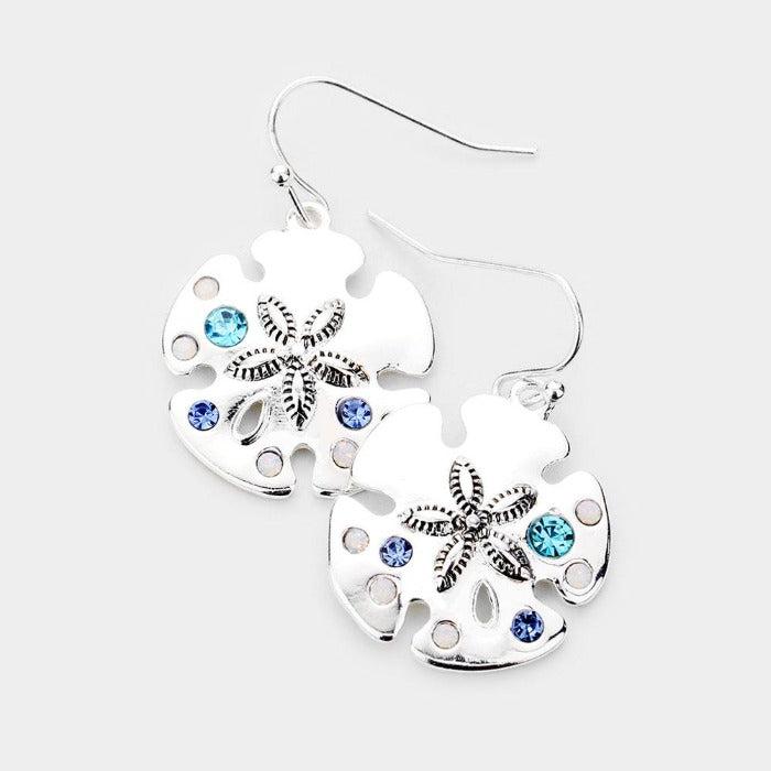 Sand Dollar Rhinestone Earrings-Earring-SPARKLE ARMAND