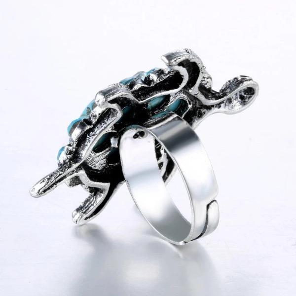 Sea Turtle Faux Turquoise Adjustable Ring
