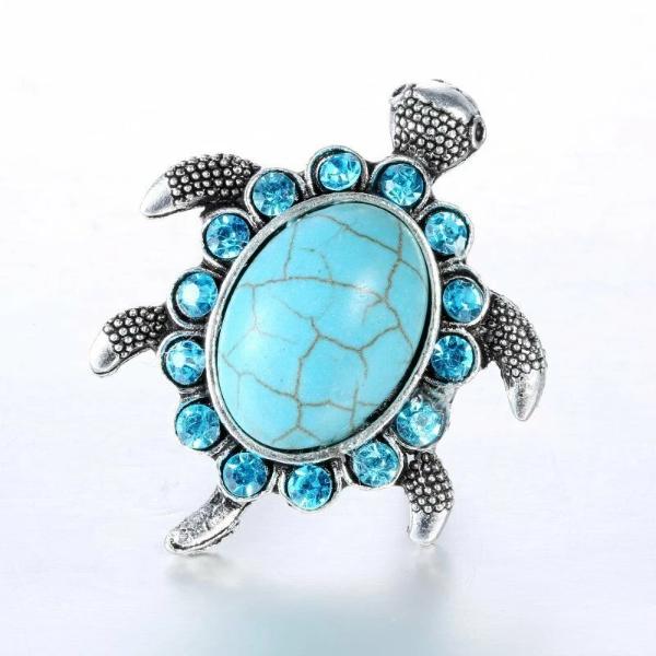 Sea Turtle Faux Turquoise Adjustable Ring