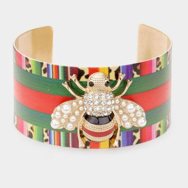 Serape Pearl Honey Bee Cuff Bracelet