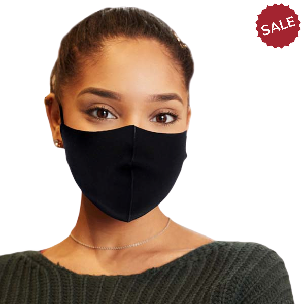 Set of 4 Face Masks Black Adult Unisex Adjustable-Masks-SPARKLE ARMAND