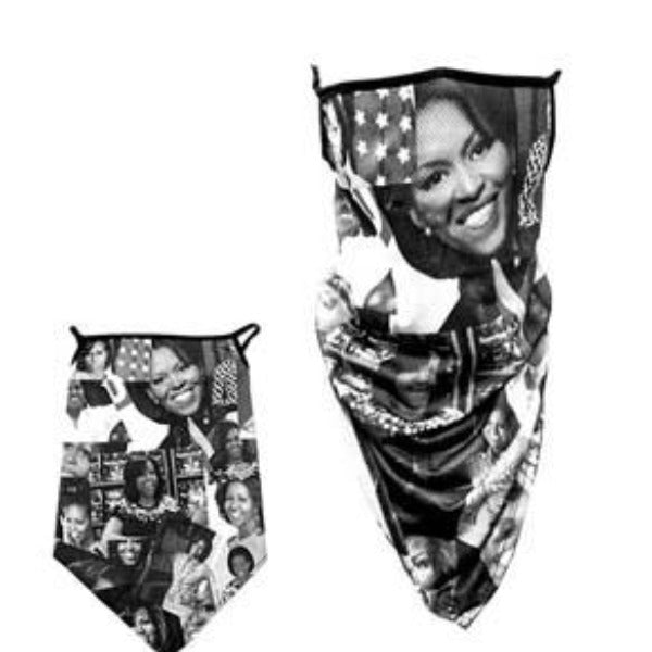 4 Pc Michelle Obama Face Mask Neck Gaiter Scarf Reusable Washable Adult Unisex