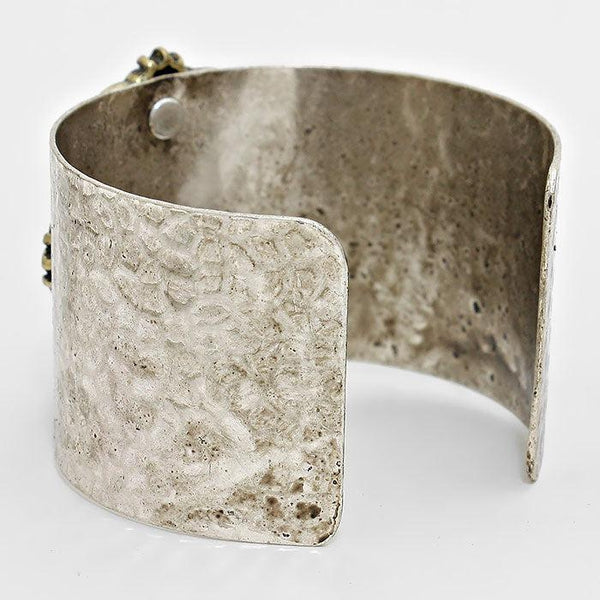 Shot Gun Shell Hammered Metal Cuff Bracelet