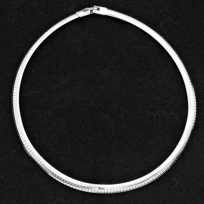 Silver 16" Metal Omega 1/4" Choker Necklace-Necklace-SPARKLE ARMAND