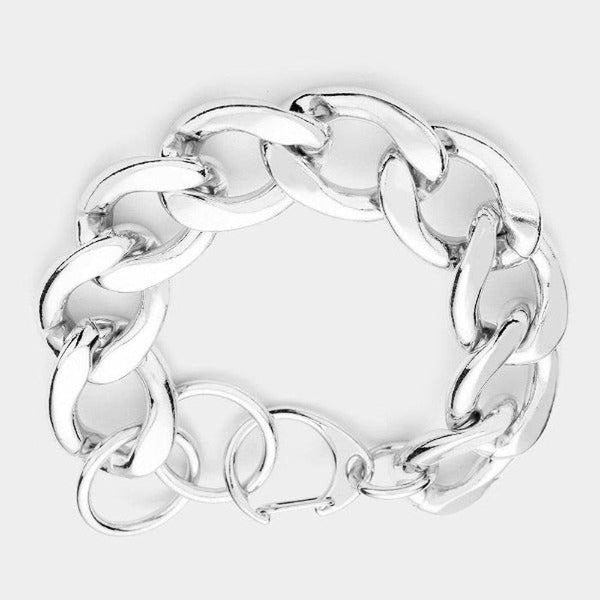 Silver Metal Chain Link Bracelet