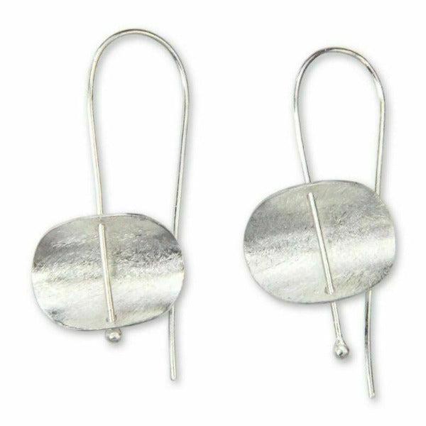 Silver Tone Drop Earrings-Earring-SPARKLE ARMAND