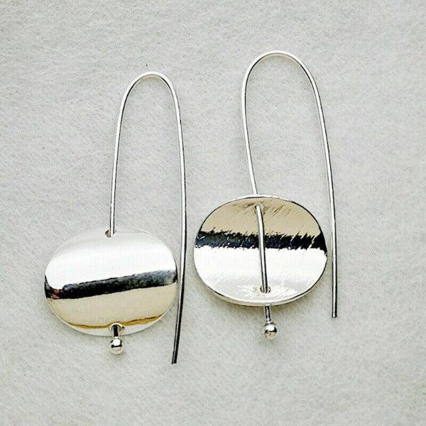 Silver Tone Drop Earrings-Earring-SPARKLE ARMAND