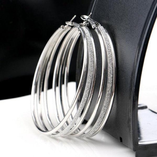 Silver Tone Hoop Earrings