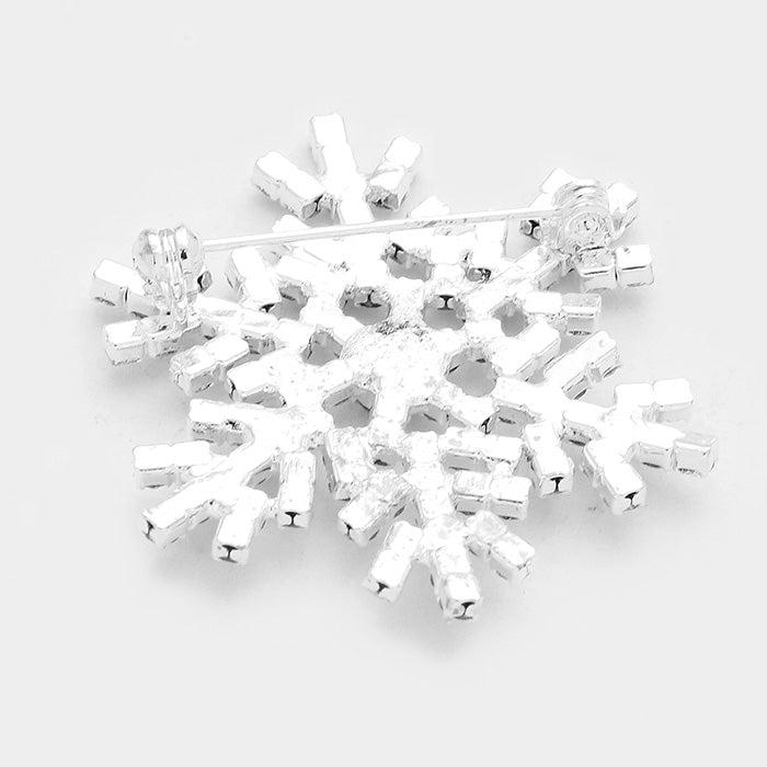 Snowflake Clear Crystal Pave Pin Brooch-Brooch-SPARKLE ARMAND