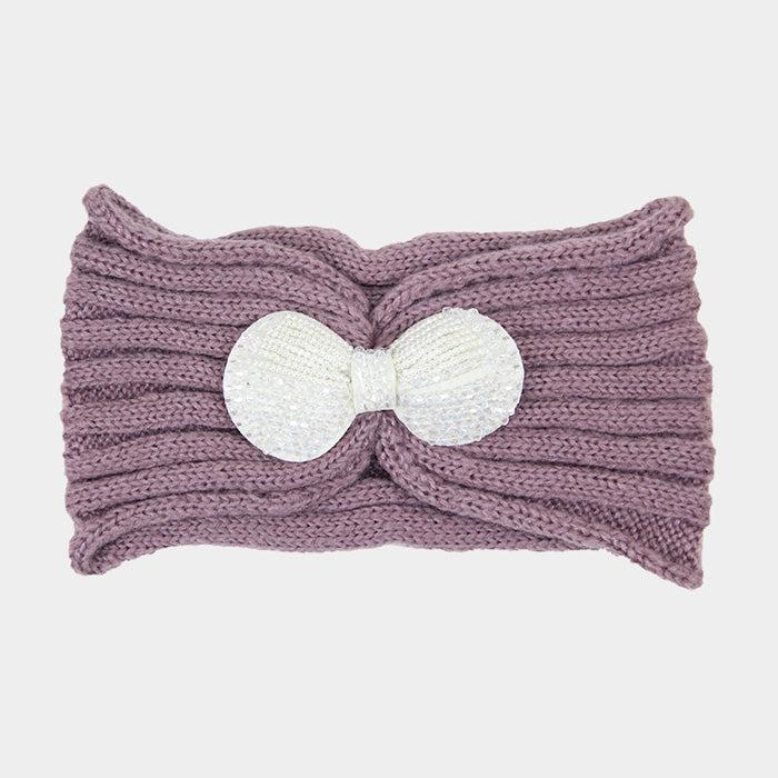 Soft Knit Bow Earmuff Headband