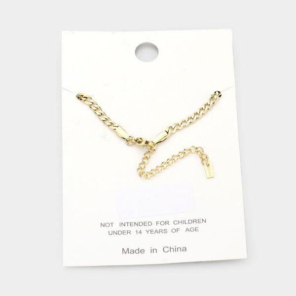 Stainless Steel Gold Metal Chain Anklet
