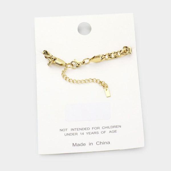 Stainless Steel Gold Metal Chain Anklet