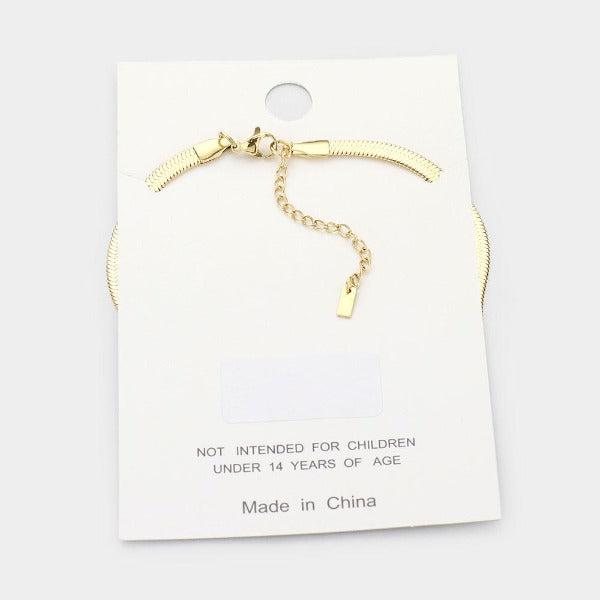 Stainless Steel Gold Metal Chain Anklet