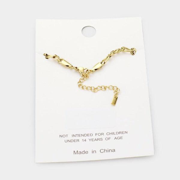 Stainless Steel Gold Metal Chain Anklet
