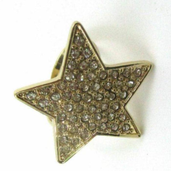 Star Rhinestone Gold Tone Adjustable Ring-Ring-SPARKLE ARMAND