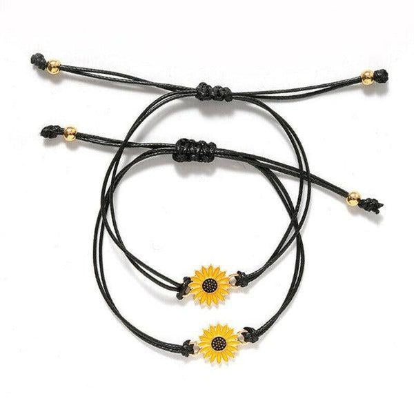 Sunflower Notecard Friendship Set of 2 Bracelets