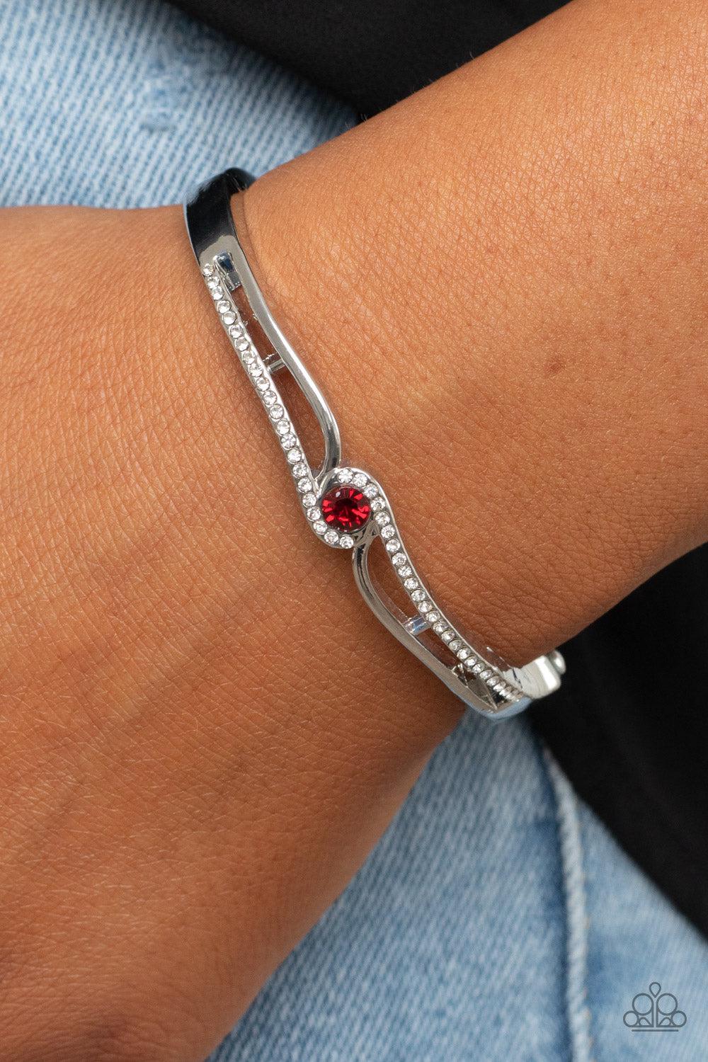 Top-Shelf Shimmer - Red Bracelet-Bracelet-SPARKLE ARMAND