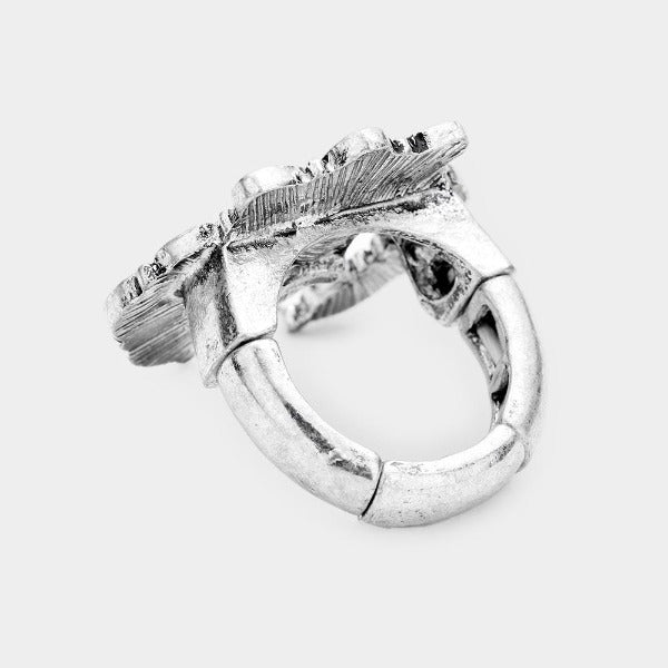 Tribal Red Antique Metal Stretch Ring-Ring-SPARKLE ARMAND
