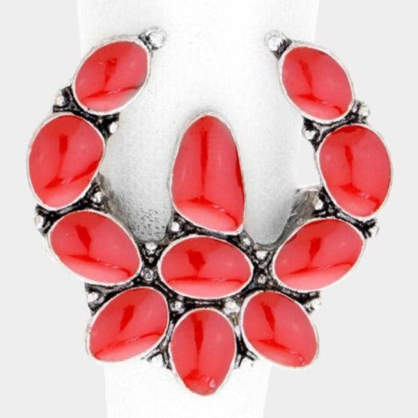 Tribal Red Antique Metal Stretch Ring-Ring-SPARKLE ARMAND