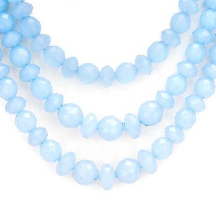 Triple Strand Blue Lucite Beaded Necklace Set by V Foxy Collection