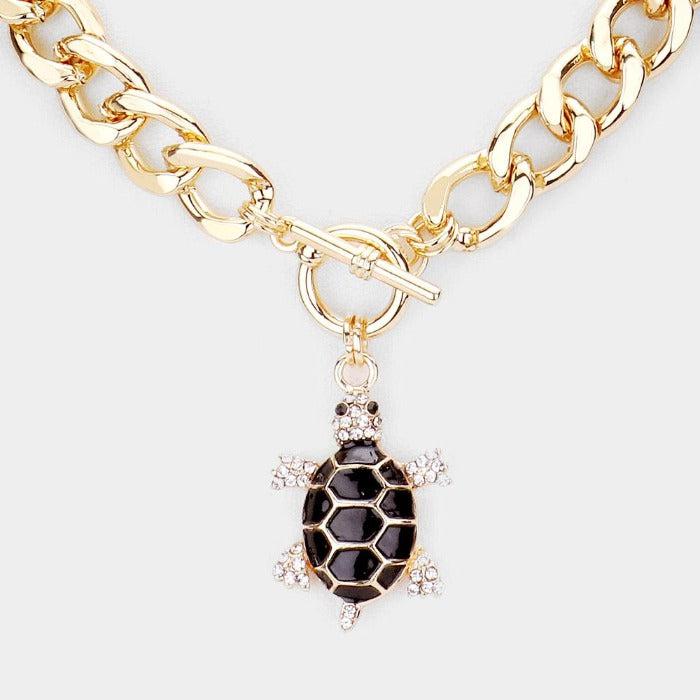 Turtle Pendant Toggle Necklace