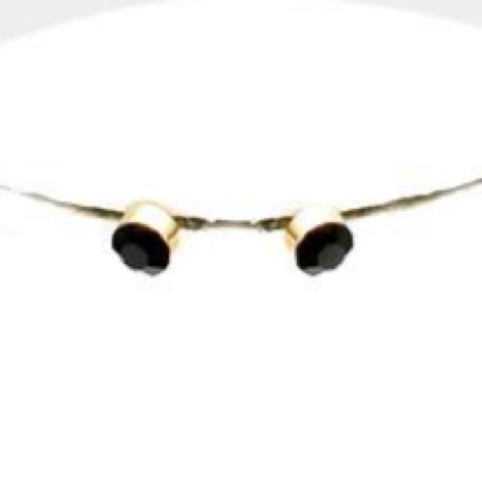 Twisted Beaded Black Crystal Teardrop Ornate Necklace Set