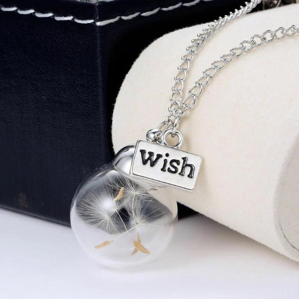 Wish Charm Dandelion Seeds Bottle Necklace-Necklace-SPARKLE ARMAND