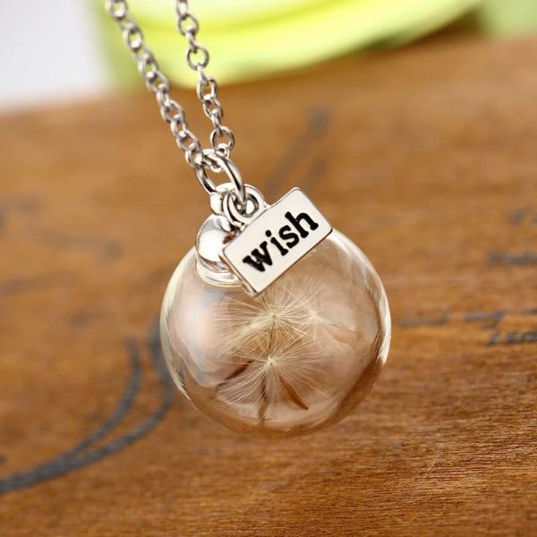 Wish Charm Dandelion Seeds Bottle Necklace-Necklace-SPARKLE ARMAND