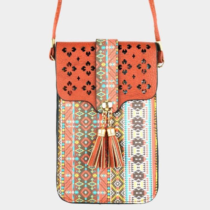 Women's Touch Screen Crossbody Cell Phone Bag Brown-Handbag-SPARKLE ARMAND