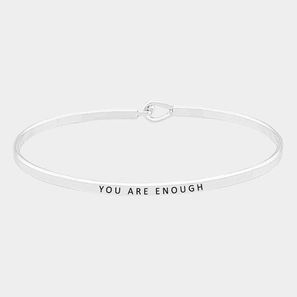 "YOU ARE ENOUGH" Thin Silver Bracelet